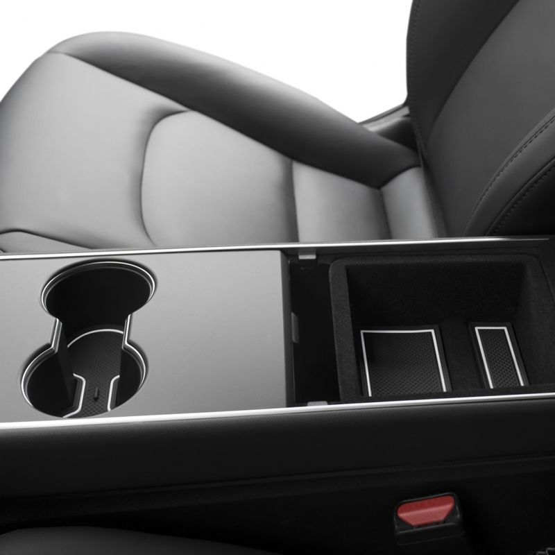 Gummimatter - koppholdere og midtkonsoll- Tesla Model 3