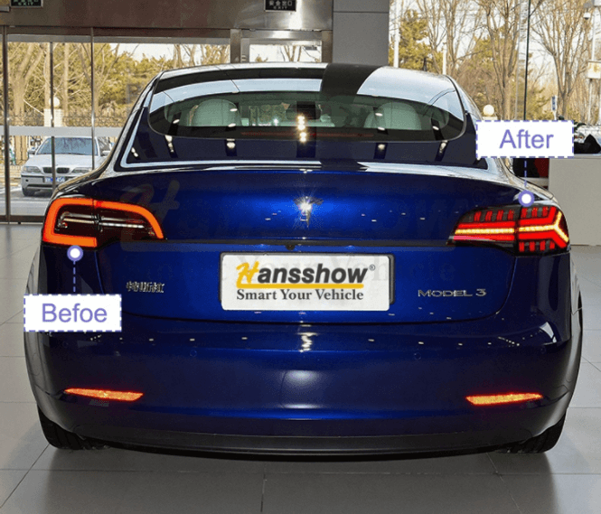 Hovedbilde Dynamiske "Fishbone" LED baklamper Tesla Model 3 & Y