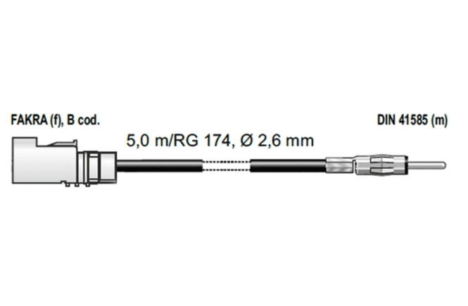 Main Image Antenneadapter FAKRA (Hun) - DIN (Han) - 5 meter