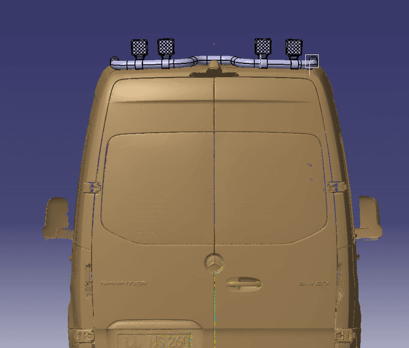 Bakre Takbøyle 60mm Sprinter H2 sort