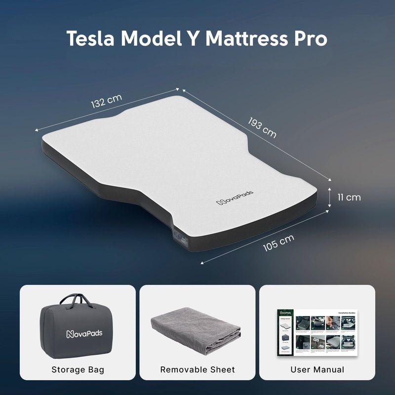 NovaPads Pro madrass til Tesla Model Y & X
